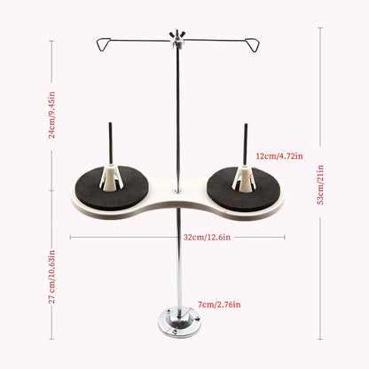 Skysewing 228776 21in Cone Thread Stand Spool Holder for Industrial Household Sewing Embroidery Quilting Serger Machines, 2 Thread Stand for Smoother Feed, 12cm Spool Holder with Steady Iron Base