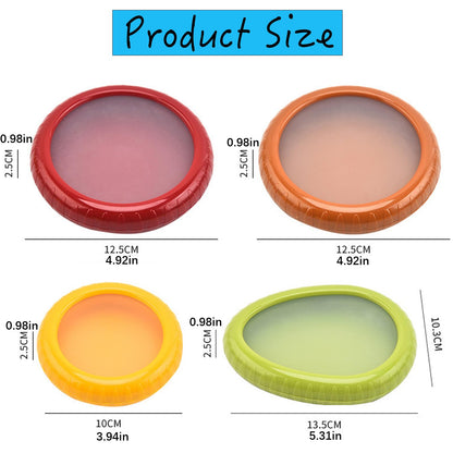 Winb Set of 4 Reusable Fruit and Veggie Savers - Ideal for Avocados, Tomatoes, Apples, Garlic, Onions, and More