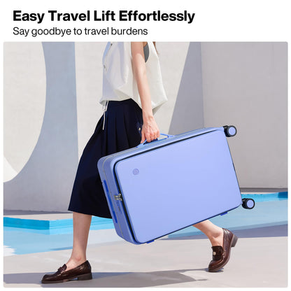 mixi 26 Inch Large Checked Luggage PC Hard Shell Suitcase Top Opening Aluminum Frame Travel Suitcases with Wheels, Lilac Purple