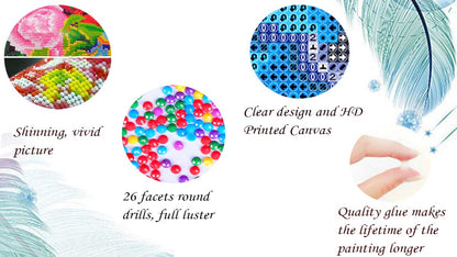 Peeua Inspirational Diamond Art Kits for Adults,5D Diamond Painting Butterfly Full Drill Cross Stitch Cavans Crafts for Home Bedroom and Livingroom Decor, 15.8 x 11.8