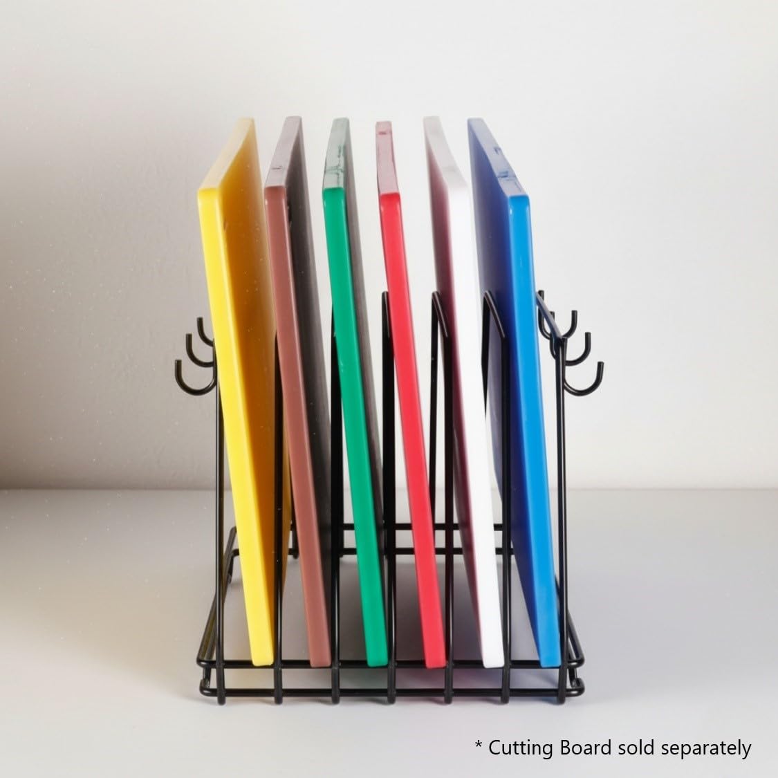 TrueCraftware- 24" x 18" x 1/2" Heavy Duty Wire Frame Cutting Board Rack (Fits) 6 Boards and 6 Brushes Cutting Board- Storage Cutting Board Rack Chopping Board Organizer Stand Holder Kitchen