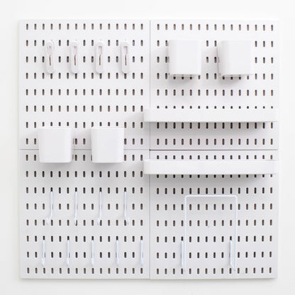 RIVTUN Wall-Mounted Pegboard Kit, 25.2" x 25.2" Organizer Panel – Large, Cost-Effective & Nail-Free Installation White
