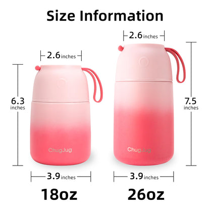 Insulated Food Jar Set, 26oz & 18oz Stainless Steel Vacuum Insulated Soup Containers for Hot Food, Leak-Proof Thermal Food Jars with Spoons, Cute Stylish Design for School, Work & Travel (Pink)