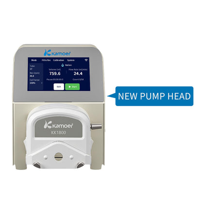 Kamoer UIP V2 Intelligent 0.1~1500ml/min high Flow peristaltic Pump with high-Precision Closed-Loop Stepper Motor 100V~240VAC dosing Pump Foot Switch (Double Head)