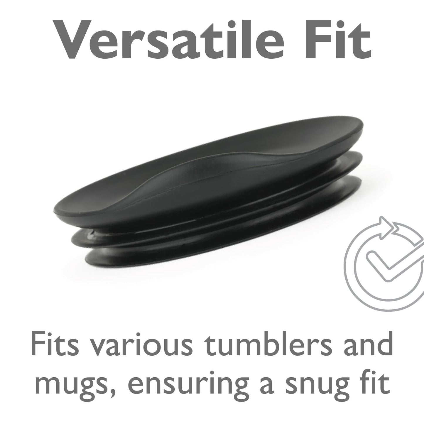 Porta Via Reusable Silicone Coffee Cup Lid - Medium Size, Black