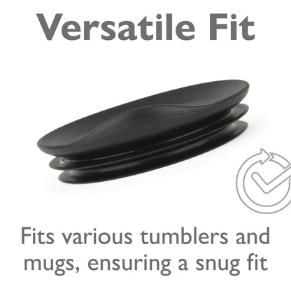 Porta Via Reusable Silicone Coffee Cup Lid - Medium Size, Black