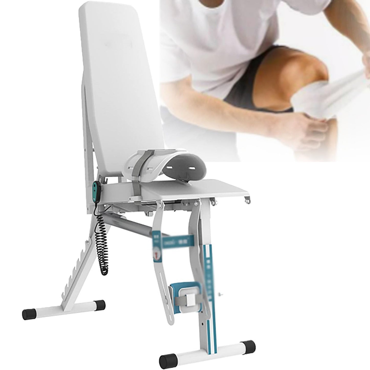 ZHIXUMM Electric Knee Rehabilitation Trainer, Adjustable Leg Stretcher Exerciser, Lower Limb CPM Machine with Remote Control, Adjustable 0-180°Flexion/Extension for Joint Stiffness rightleg