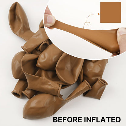 PartyWoo 12-Inch Tan Balloons - 100 Pcs Boho Neutral Light Brown Latex for Graduation & Baby Showers