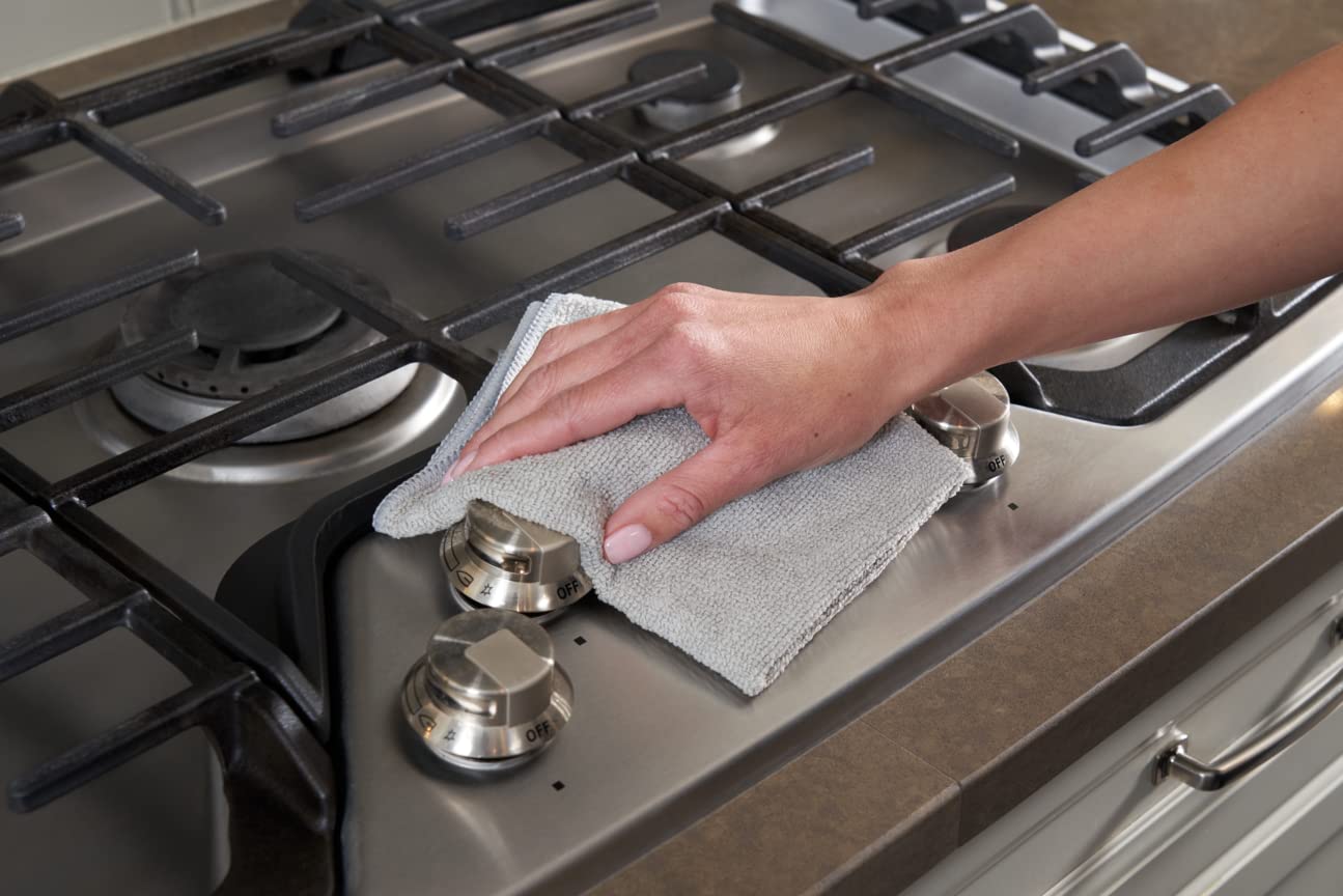 Rubbermaid All Purpose Microfiber Cleaning Cloth Towels, 50 Pack, 12"x12", Non-Scratch, Reusable/Washable for Cleaning/Wiping/Polishing for Home/Kitchen/Car