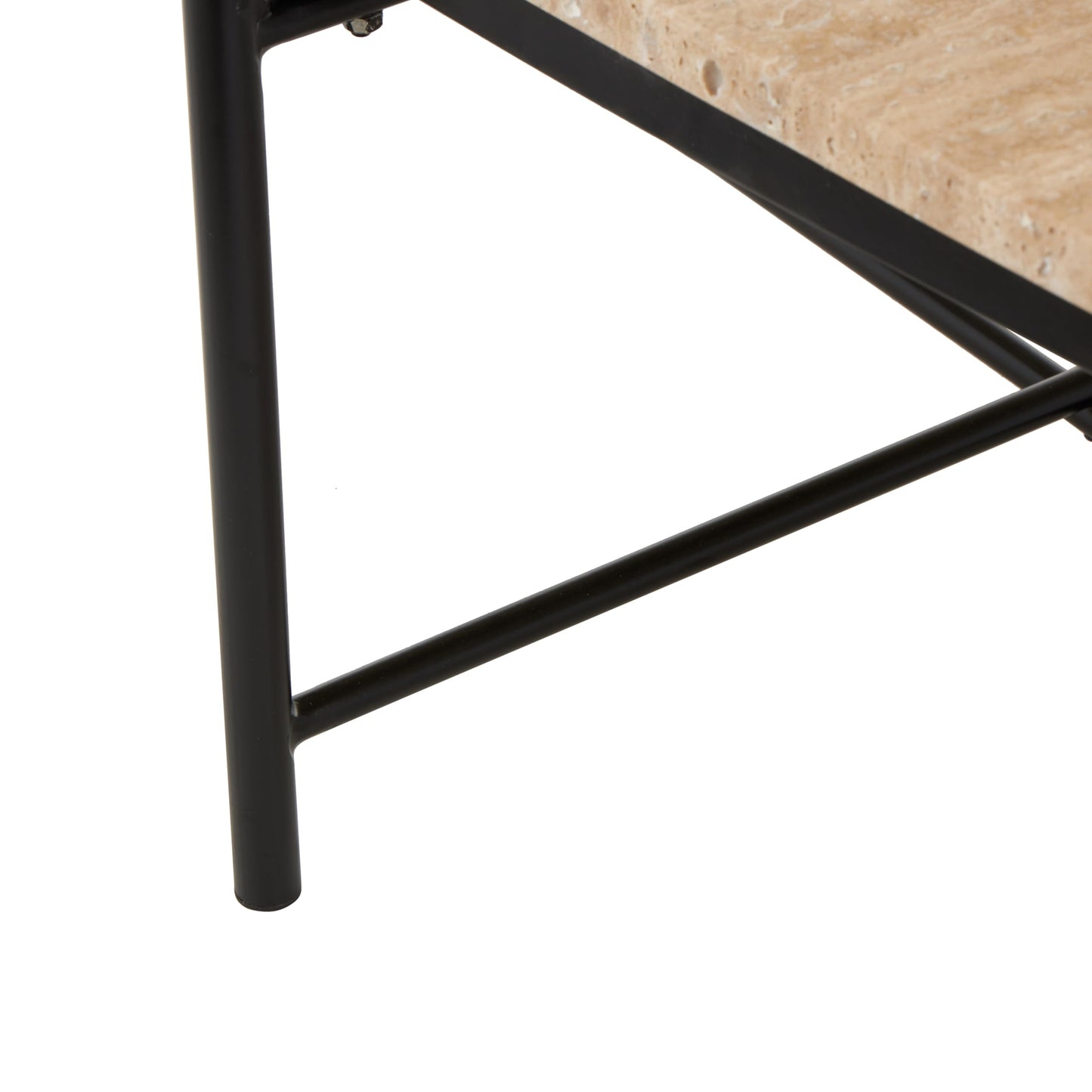 Deco 79 Marble Living Room Coffee Table Table with Black Metal Support, Center Table 45" x 25" x 13", Beige