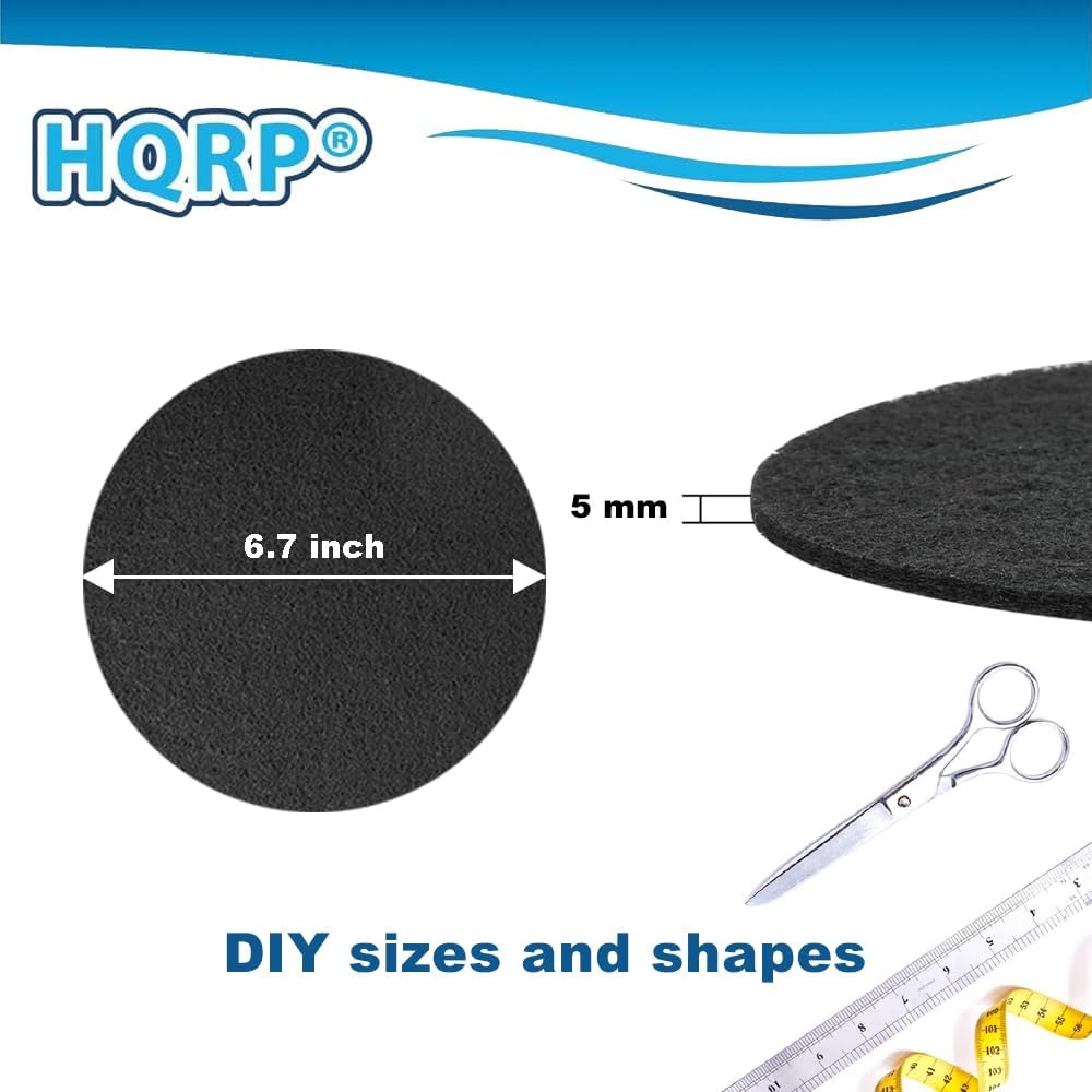 HQRP 6-Pack Charcoal Filters for Compost Bucket, 6.7 Inch Round Filter for Kitchen Countertop Pail