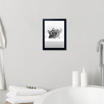 Yecohom Art Black and White Bathroom Decor Animals Koalas Wall Art Funny Animal Pictures Artwork for Kids Room Take