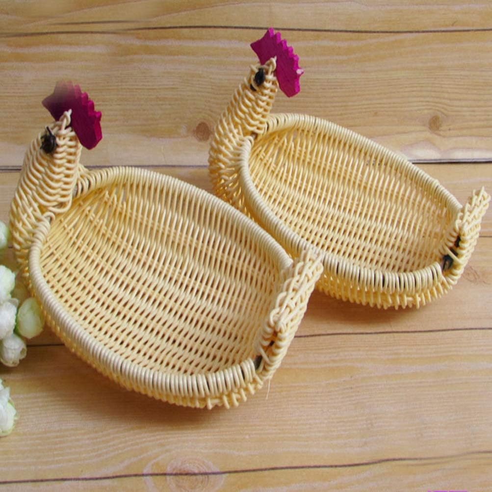 SEWACC Woven Storage Baskets, 3 Pcs Rattan Woven Fruit Basket, Decorative Bowl for Home Kitchen