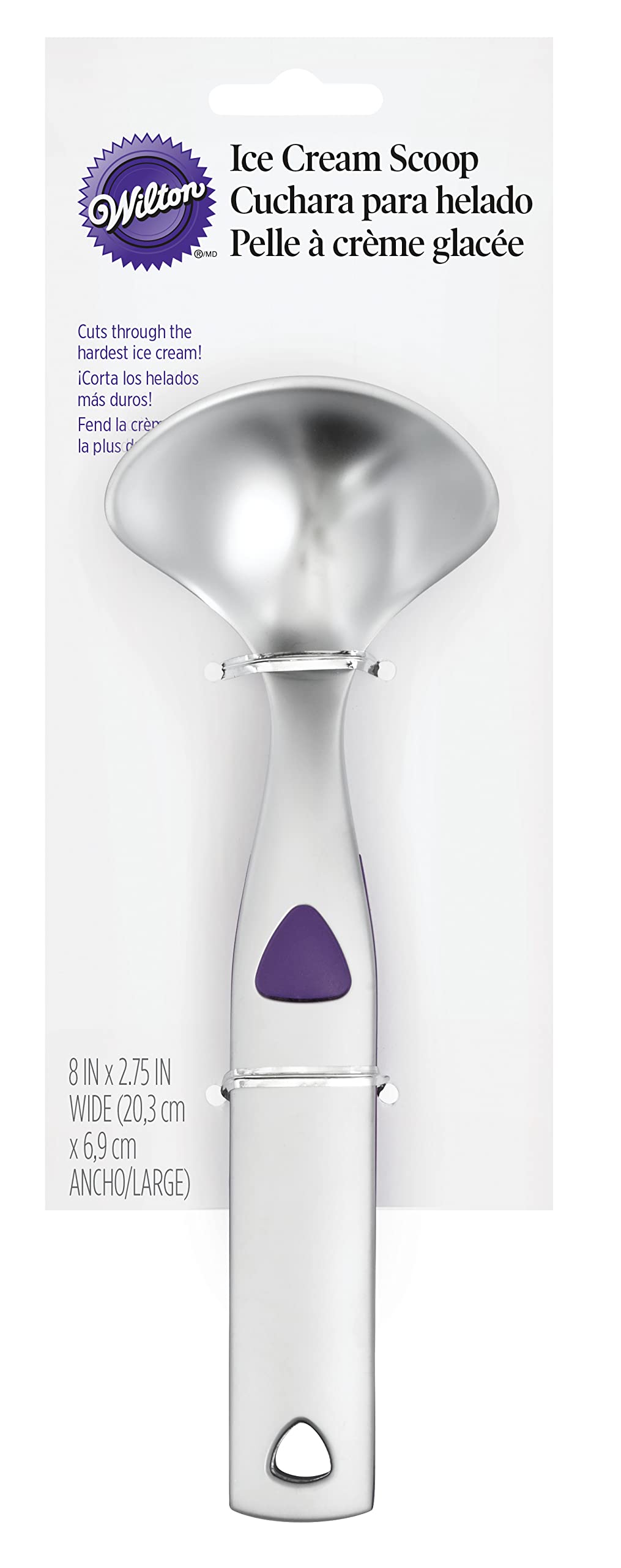 Wilton Heavy-Duty Ice Cream Scoop With Non-Slip Grip, Ice Cream Bar Supplies, Ice Cream Scoops Best Rated Ice Cream Sundae Bar Supplies (Silver)