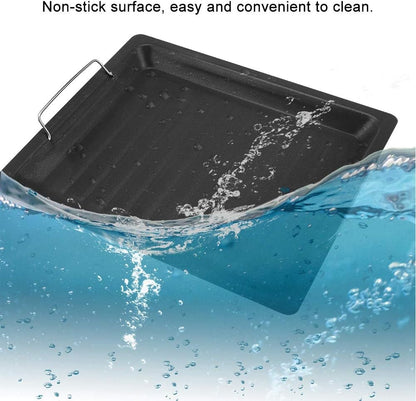 BBQ Frying Pan, Stainless Steel Non-Sticky Barbecue Pan, Frying Pot for Grilling, Picnics, Outdoor Activities