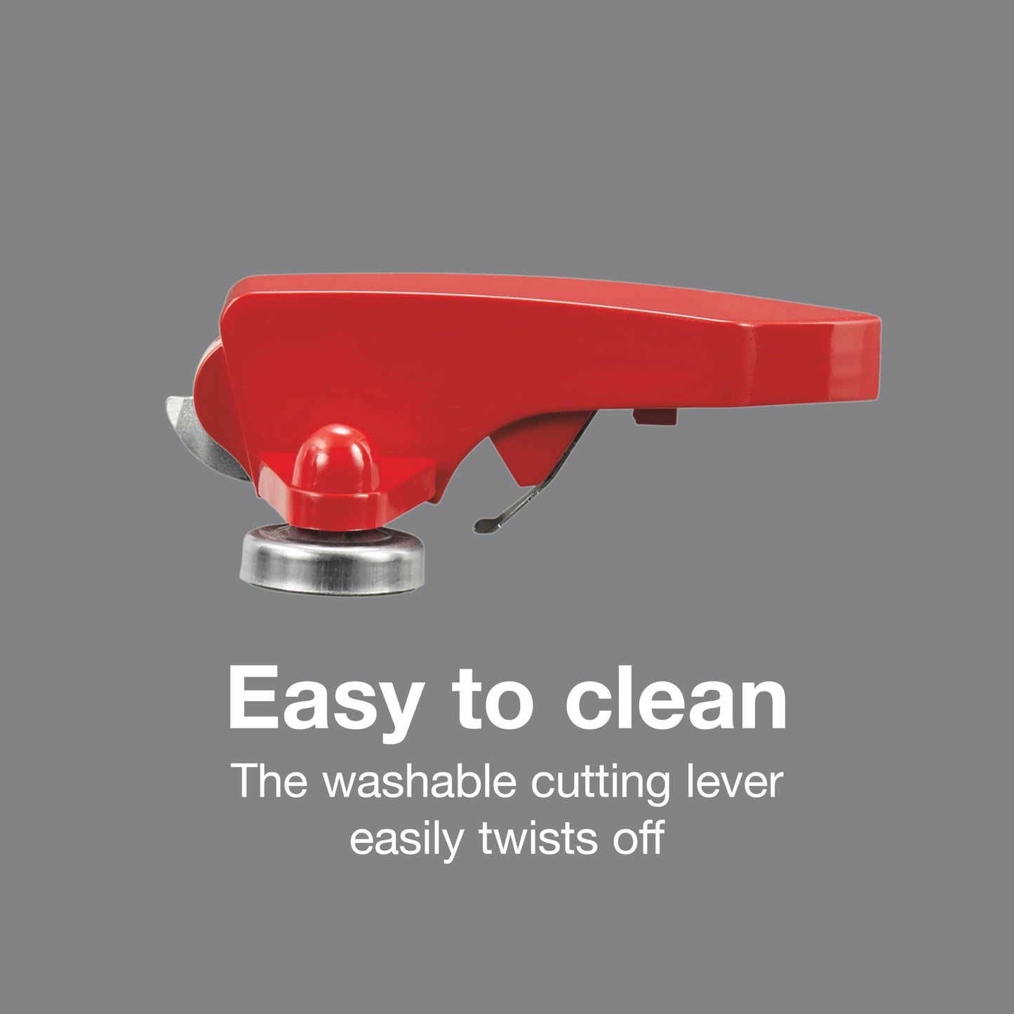 Proctor Silex Power Electric Automatic Can Opener for Kitchen with Knife Sharpener, Twist-off Easy-Clean Lever, Cord Storage, Red (75226)