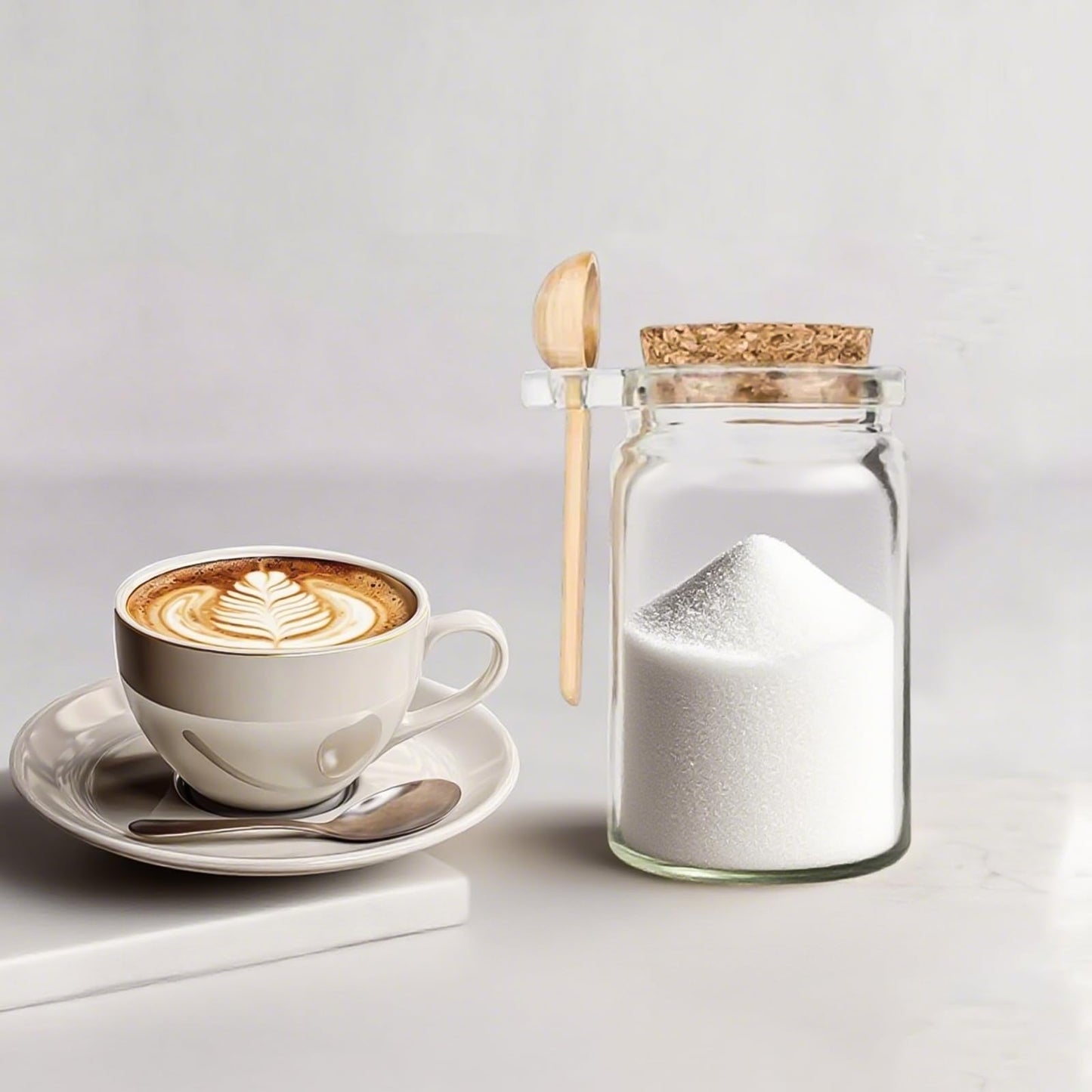 Bath Salt Container, 8.5oz/250ml Bath Salt Jar, Glass Jar with Lid And Spoon, Salts Glass Storage Containers With Spoon, with Bamboo Lids Scoop Airtight Spice Sugar Containers Jars for Candy Spice (8)