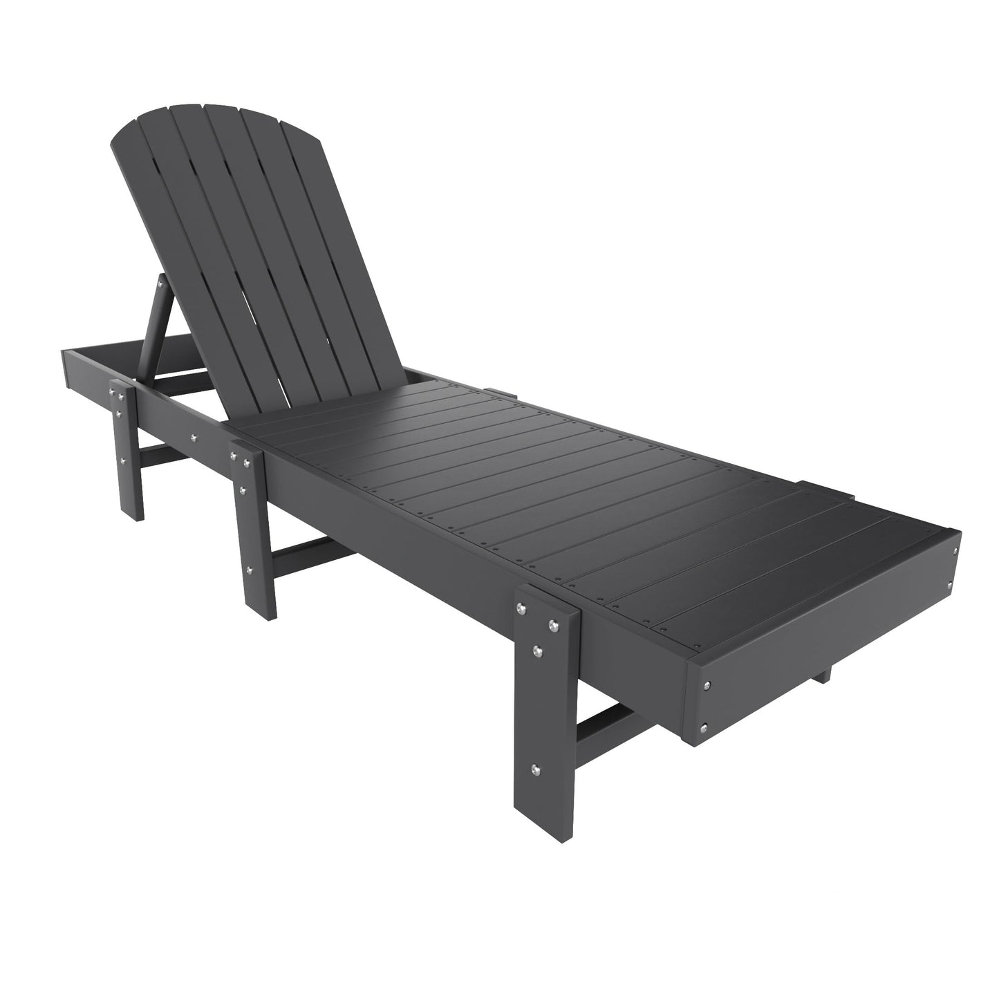 WestinTrends Dylan Adirondack Poly Reclining Chaise Lounge, Gray