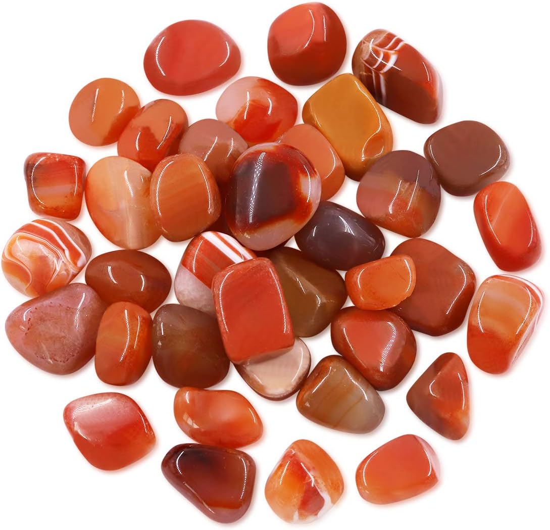 Hilitchi Reddish Brown Agate Stone - Tumbled Stones for Plants, Cacti & Succulents Bedding, 1lb (455g)/Bag