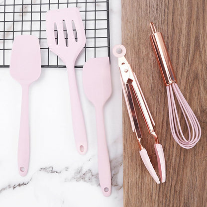 Amosfun 5pcs Mini Kitchen Utensil Set, Kids Kitchen Tools Learning Toy Whisk, Spatula, Tongs, Spoon