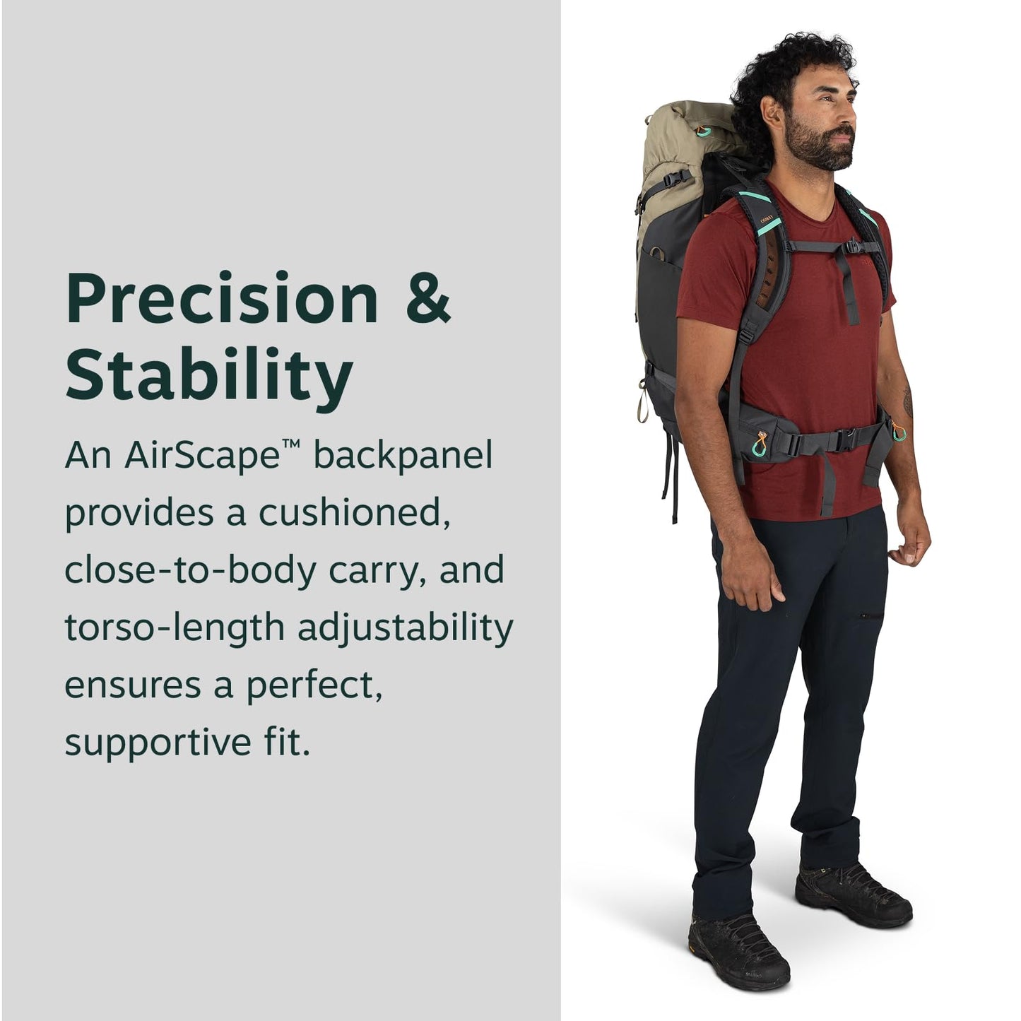 Osprey Kestrel LT 45L Men's Backpacking Backpack - Lightweight Hiking & Camping Bag with Waterproof Raincover, Moss Green