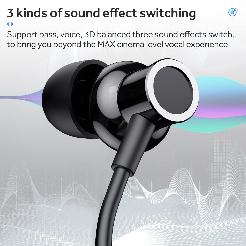 LANDIBO Wireless Waterproof Sports Earphones with 100 Hours of Playback time, Bluetooth Earphones with Microphone, in Ear Noise Reduction, Used for Gym Running and Exercise (Y10)