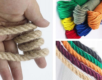 Fendawn Strive Grass Green Jute Rope - 4mm 20m (1/6 Inch x 65 Feet) Hemp Rope for Crafts, Gardening, DIY Festive Decoration, Pet Cat Playing