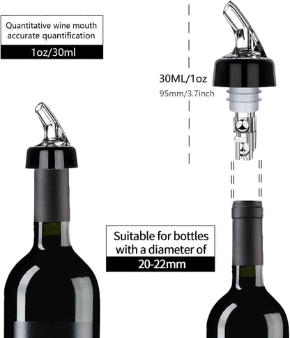 '-1 oz 30 mL) Set 6,Pour Automatic Measured Bottle Pourer (about of Spouts for Liquor Bottles with Dust Caps,Measure