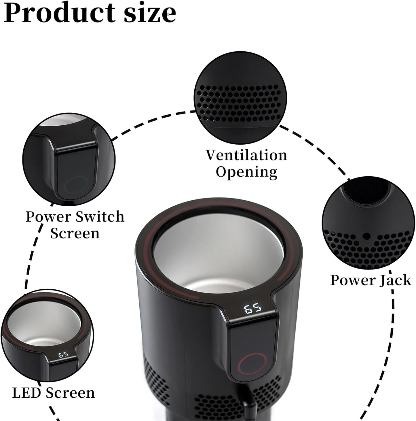 2 1 Car Cup Heater,Portable Warmer and Colder Auto Car Cup, LED Smart in Coffee Cup, Practical Car Refrigerator Cooler