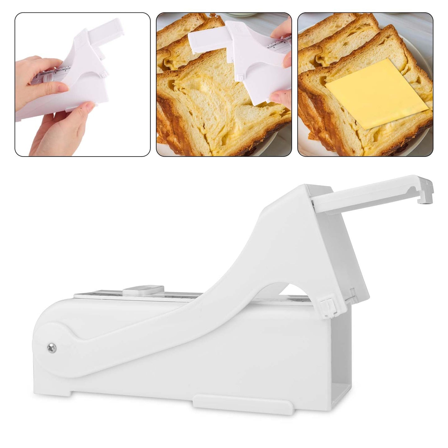 Butter Cutter Slicer, Stainless Steel Butter Cheese Stick Gadgets Dispenser Cutter Knife Measuring Dispenser and Keeper One-Click Operation Kitchen Tool Accessories for Bread Cookie Cakes Breakfast