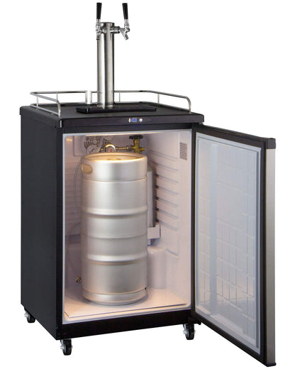 Kegco Keg Dispenser, 2 Faucet, Stainless Steel