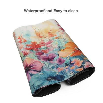 35.4 x 15.7 in, Waterproof XXL Large Mouse Pad for Desk, Extended Keyboard Mouse Mat for Computer Office, Big Laptop Mouse pad, Gaming Pc-Colorful Flowers