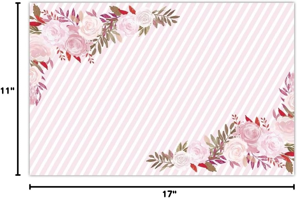 DB Party Studio 25 Pack Paper Place Mats, 17" x 11" Disposable for Bridal Shower, Graduation, Birthday & Easy Cleanup