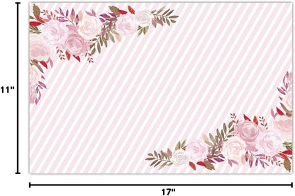 DB Party Studio 25 Pack Paper Place Mats, 17" x 11" Disposable for Bridal Shower, Graduation, Birthday & Easy Cleanup