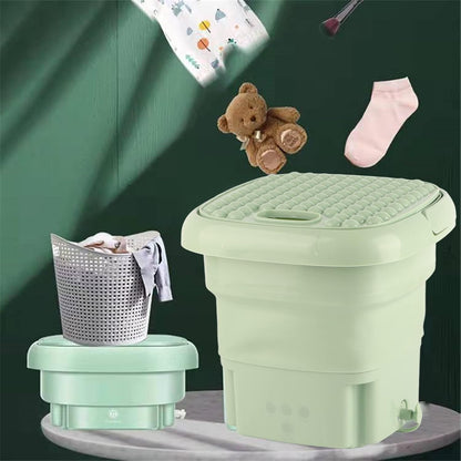 Mini Portable Washing Machine, Foldable Small Washer Bucket Type with Deep Cleaning, Half Automatic Wash Spin Dry for