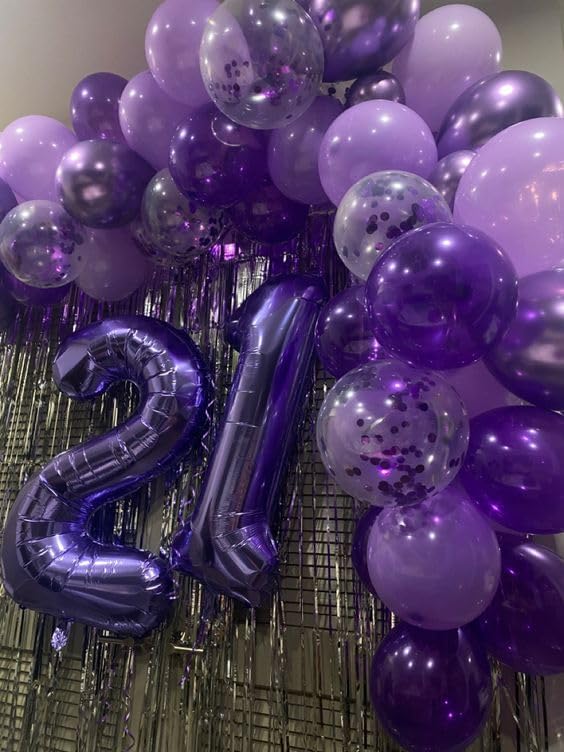 Purple Number 60 Balloon - 40 Inch Giant Foil Decoration for 60th Birthday Party Supplies