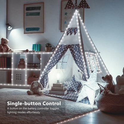 16.5ft Lights(4 Pack), 50 Battery Operated String LED Twinkle Fairy String Lights Battery Powered with Timer for Indoor