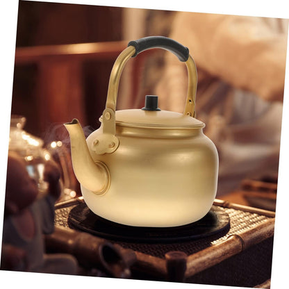 Vintage Aluminum Kettle - Metal Water Boiler Heating Kettle, Teapot, Small Teapot, Metal Boiler with Handle