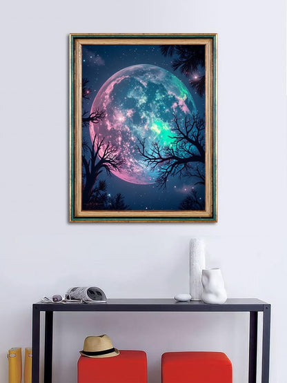 ACANDYL Moon Paint by Numbers Kit for Adults Beginner Paint by Numbers for Adults Canvas Painting by Number DIY Acrylic Oil Painting on Canvas Arts Craft Decoration 16x20 Inch