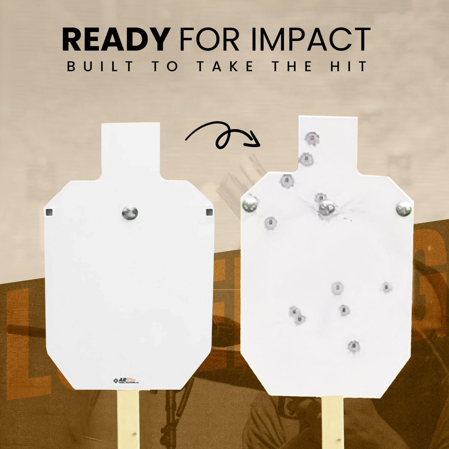 RangeTime AR500 Steel Shooting Target Stand System 12x20 1/2" IPSC Target Silhouette Plate, 2x4 Target Stand & Lok Mount, Heavy Duty Shooting Targets Stand for Rifle & Pistol Range Practice USA Made