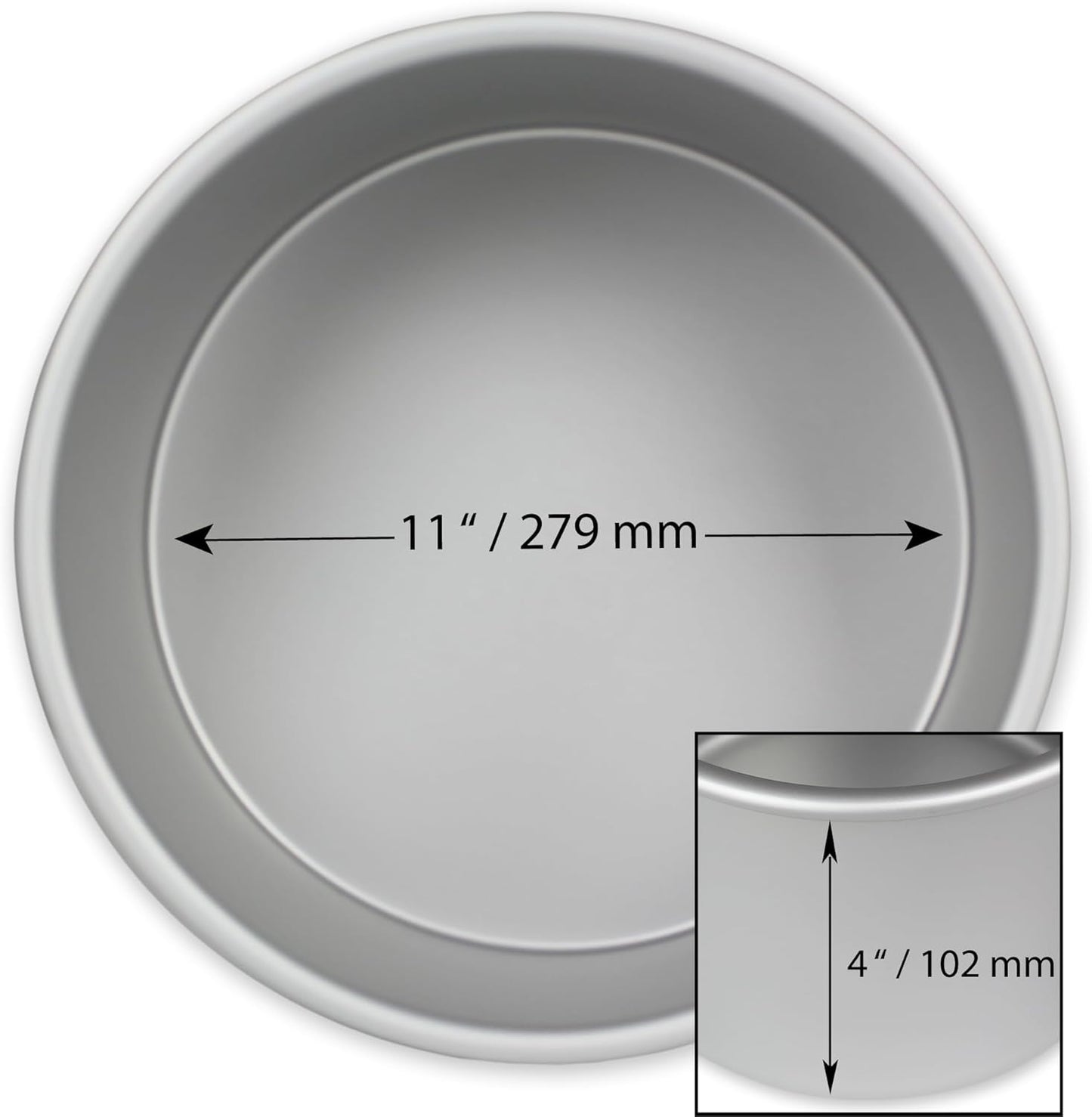 PME Professional Aluminum Bakeware, Round 11 x 4in