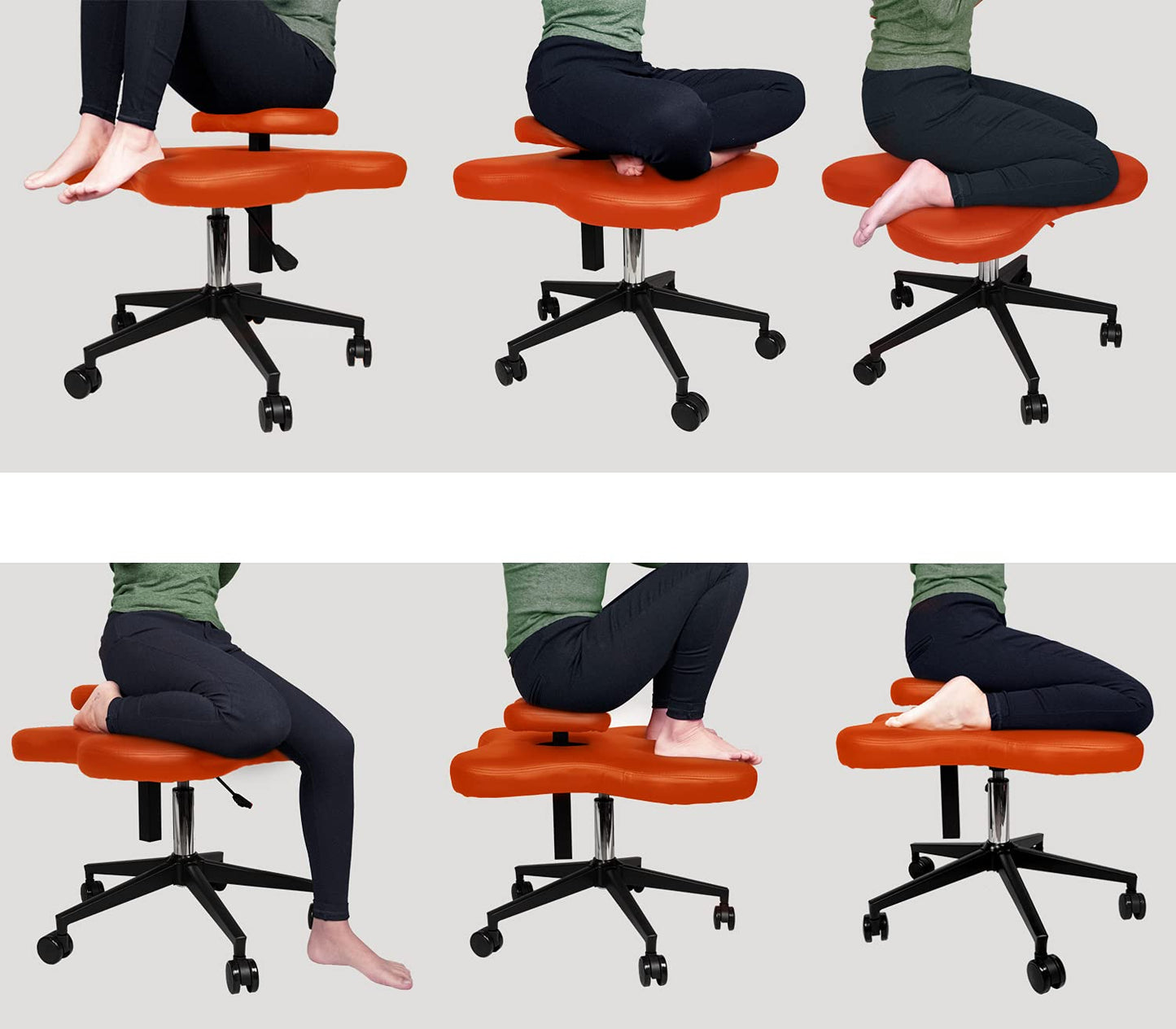 Ergonomic Cross-Legged kneeing Chair, 360° Swivel Meditation Seat for Office Home, Height Adjustable Posture Corrective Seat with Wheels, Criss Cross Yoga Chair for Reducing Back Pain