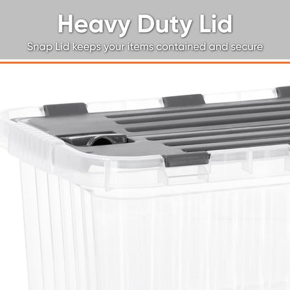Superio Clear Storage Box with Lid, Stackable Plastic Container Bins for Organizing Home, Office, and Dorm