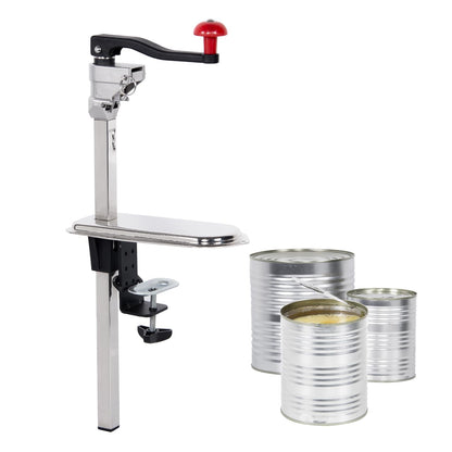 Rismanor Commercial Manual Can Opener Table Industrial Heavy Duty Can Opener with Plated Steel Base Adjustable Height Up to 13" Tall for Restaurant Kitchen Hotel Bar