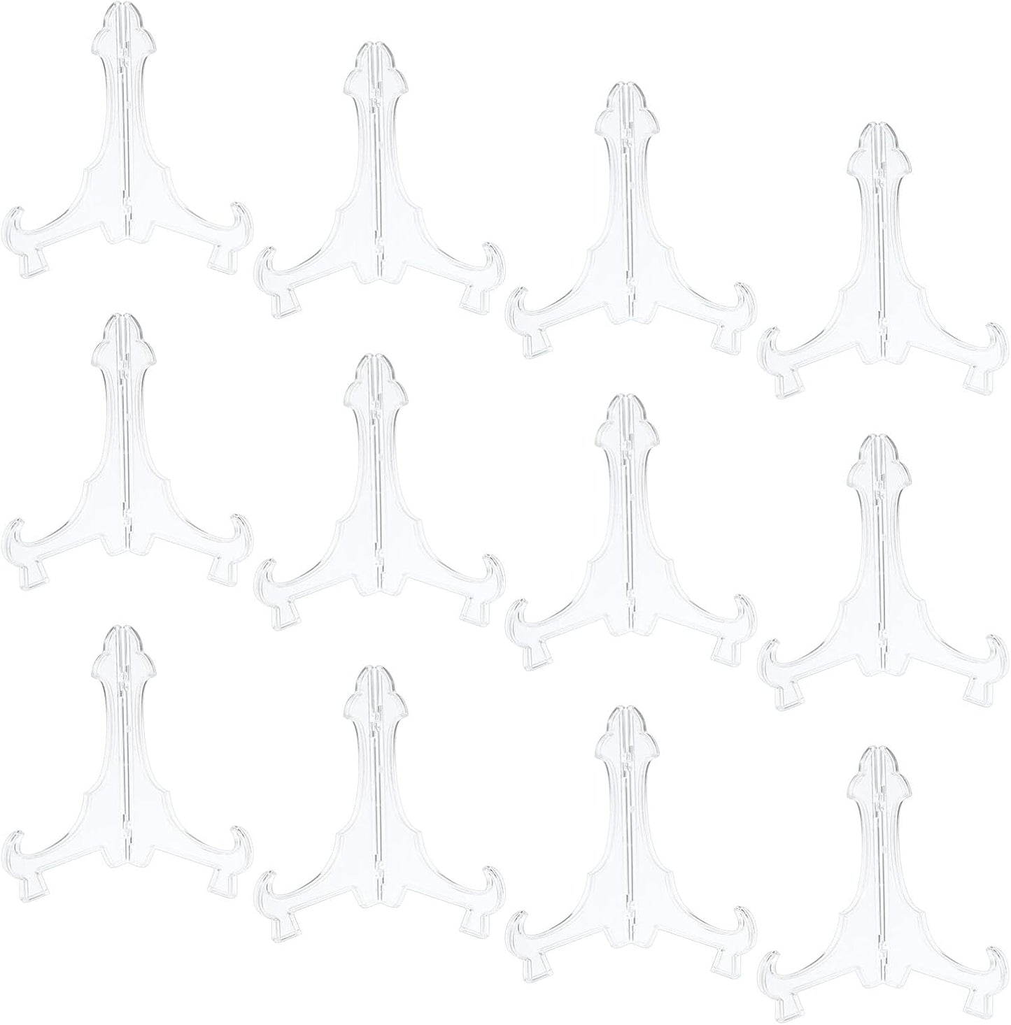 uxcell 12Pcs 5.5" Easel Plate Holder, Plastic Folding Display Stand for Decorative Plates and Picture Frames
