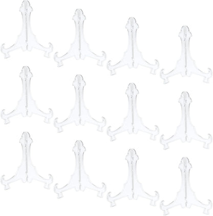 uxcell 12Pcs 5.5" Easel Plate Holder, Plastic Folding Display Stand for Decorative Plates and Picture Frames