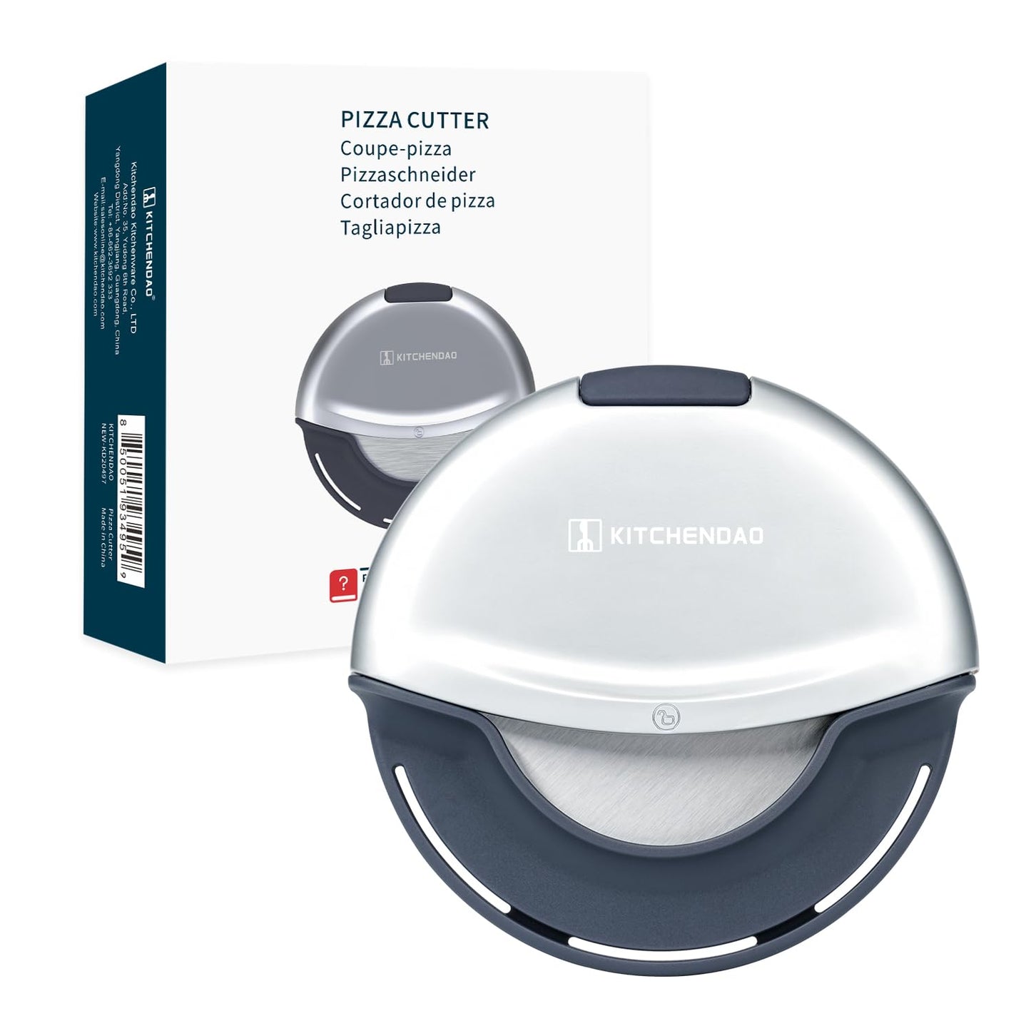 KITCHENDAO Premium Heavy Duty Pizza Cutter Wheel – Magnetic Detachable Design Handheld Pizza Slicer, 4-Inch Sharp Blade with Safety Protective Cover, Durable, Dishwasher Safe, Great Gift Idea