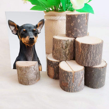 Wedding Table Card Holder, 10Pcs Stump Shape Place Card Holder Stand for Party