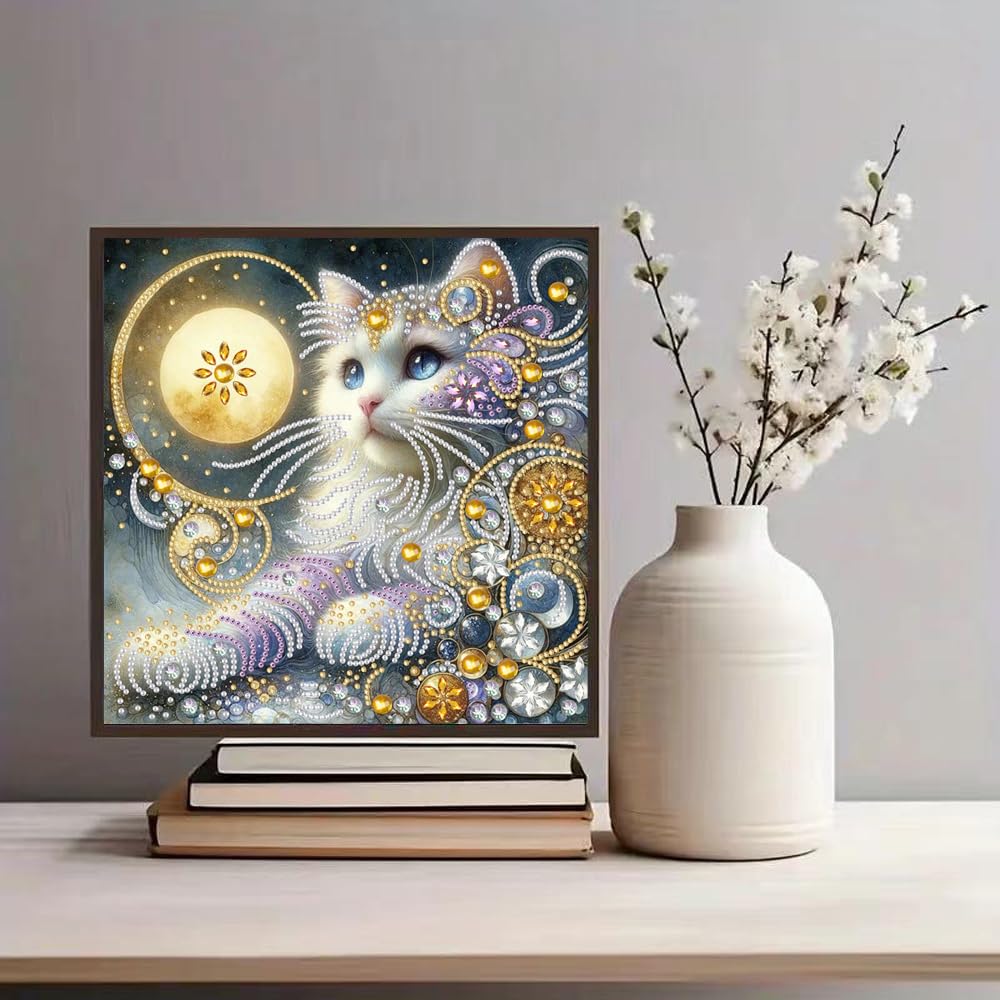 4Pack Diamond Painting Kits For Adults,Unicorn Special Shape Diamond Art Kits For Adults Beginners, DIY Diamond Crystal Rhinestones Gem Art Animal Owl and Cat Swan For Home Wall Decor 12 X 12Inch