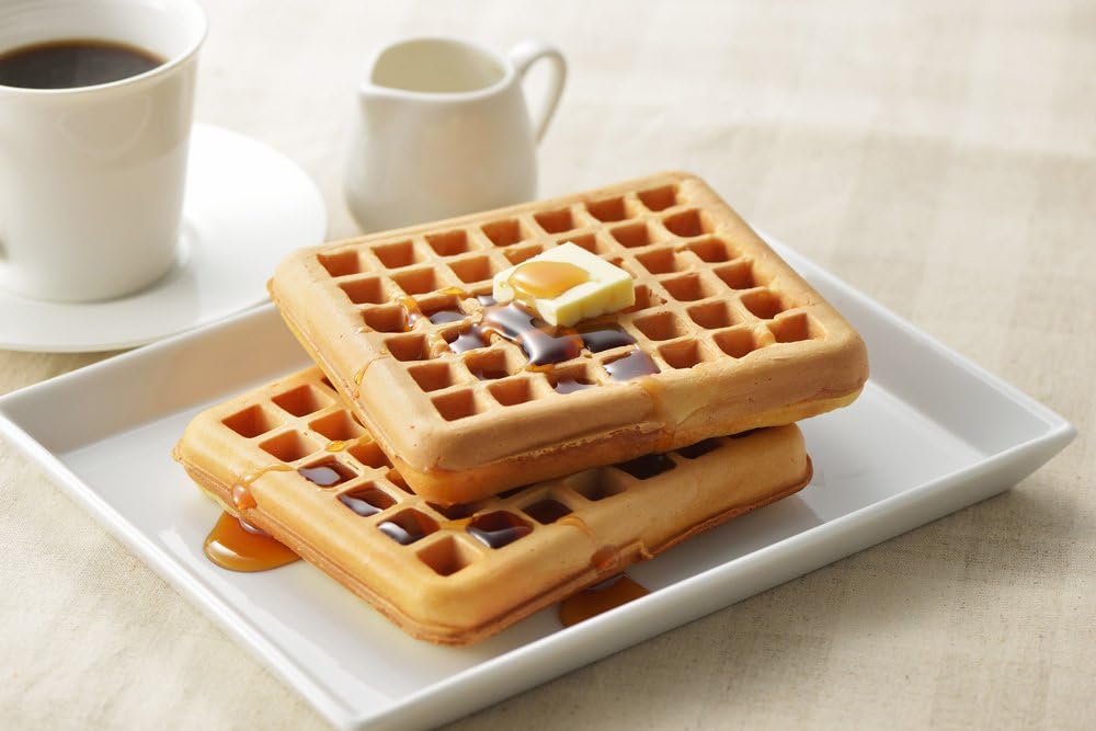 Yoshikawa SJ2275 Waffle Maker, Single, Black, Fluorine Treatment for Gas Stoves, 13.6 x 5.6 x 1.3 inches
